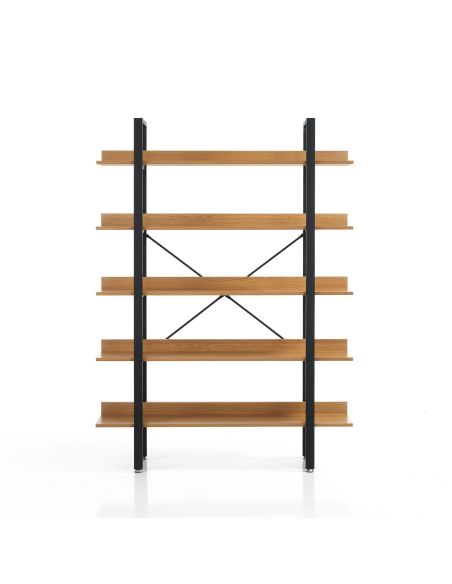 Libreria moderna in metallo e legno Teddy