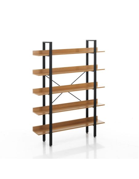 Libreria moderna in metallo e legno Teddy