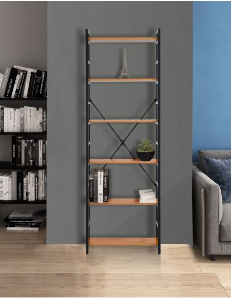 Libreria a colonna in metallo e legno Teddy 6 Libreria a colonna in metallo e legno Teddy 6
