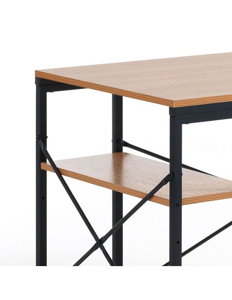 Scrivania da ufficio in acciaio e legno Teddy