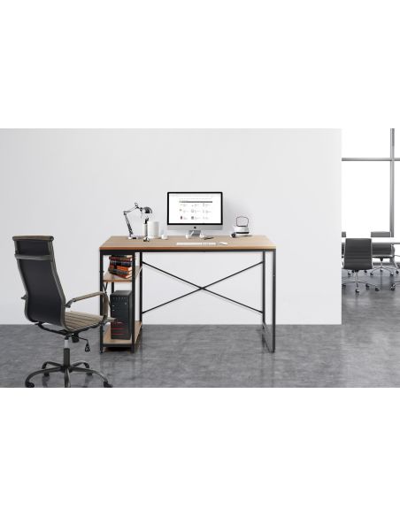 Scrivania da ufficio in acciaio e legno Teddy