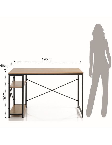 Scrivania da ufficio in acciaio e legno Teddy