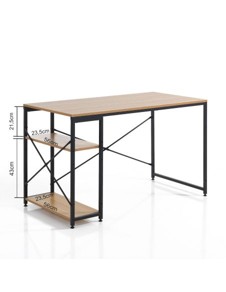 Scrivania da ufficio in acciaio e legno Teddy