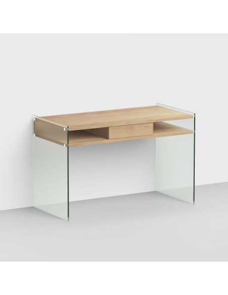 Scrivania design in vetro e laminato 120 cm Patrik Scrivania design in vetro e laminato 120 cm Patrik