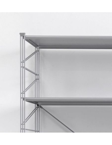 Cabina armadio componibile design moderno Melker B - Grigio Metallizzato