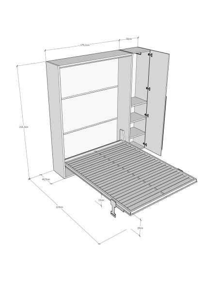Letto a scomparsa con armadio 1 anta Capital
