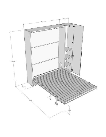 Letto a scomparsa con armadio 1 anta Capital