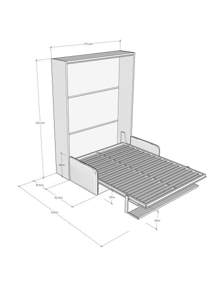 Letto a scomparsa con divano e mensola francese o matrimoniale Capital Sofà