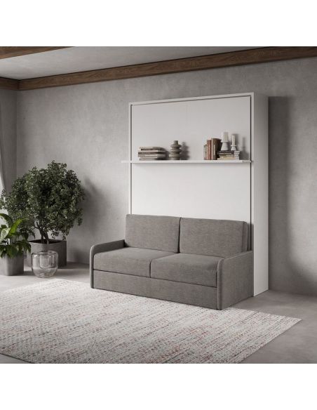 Letto a scomparsa con divano e mensola francese o matrimoniale Capital Sofà