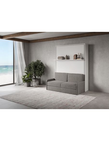 Letto a scomparsa con divano e mensola francese o matrimoniale Capital Sofà