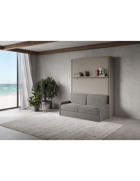 Letto a scomparsa con divano e mensola francese o matrimoniale Capital Sofà