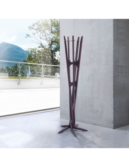 Appendiabiti da terra moderno in legno Ebony Appendiabiti da terra moderno in legno Ebony