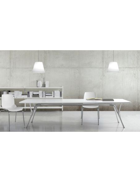 Tavolo scrivania in alluminio e legno Perseo Solid Tavolo scrivania in alluminio e legno Perseo Solid