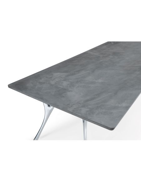 Tavolo scrivania in alluminio e legno Perseo Cement