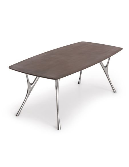 Tavolo scrivania in alluminio e legno Perseo Metal Tavolo scrivania in alluminio e legno Perseo Metal