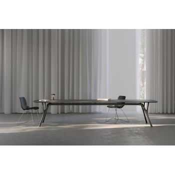 Tavolo scrivania in alluminio e legno Perseo Metal 2
