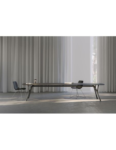 Tavolo scrivania in alluminio e legno Perseo Metal Tavolo scrivania in alluminio e legno Perseo Metal