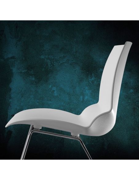 Coppia sedie per ufficio in acciaio e tecnopolimero Emily