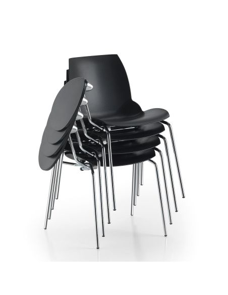 Coppia sedie per ufficio in acciaio e tecnopolimero Emily