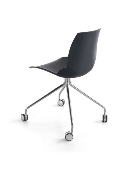 Coppia sedie per ufficio in acciaio e tecnopolimero Emily C