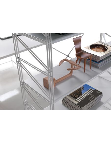 Scaffale libreria a parete in acciaio Melker 246