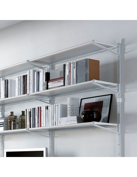 Libreria a parete in acciaio e vetro Melker 247
