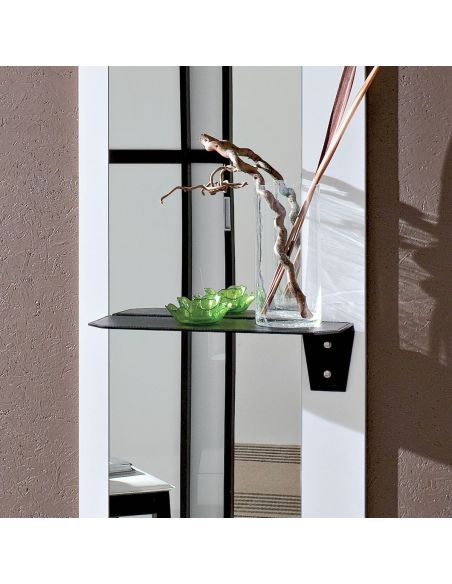 Specchio da parete con mensola e appendiabiti Julius