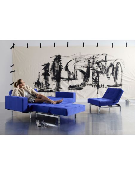 Poltrona design scandinavo con materasso a molle SplitBack - 512 Elegance Ultramarine