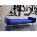 Divano letto una piazza e mezza con braccioli e materasso a molle Splitback - 512 Elegance Ultramarine