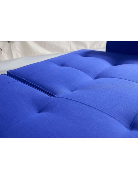 Divano letto una piazza e mezza con braccioli e materasso a molle Splitback - 512 Elegance Ultramarine