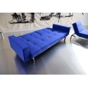 Divano letto una piazza e mezza con braccioli e materasso a molle Splitback - 512 Elegance Ultramarine