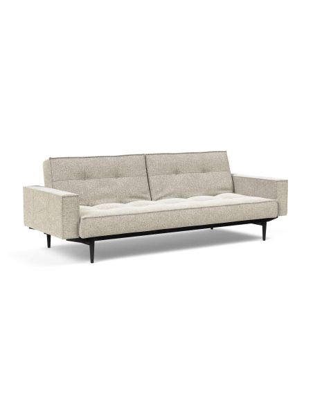 Divano letto una piazza e mezza con braccioli e materasso a molle Splitback - 357 Taura Off White
