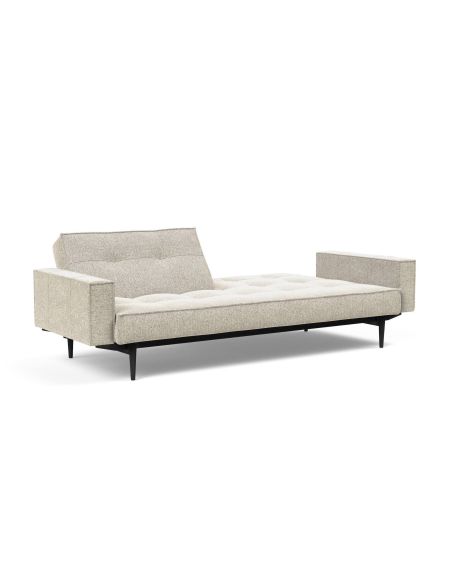 Divano letto una piazza e mezza con braccioli e materasso a molle Splitback - 357 Taura Off White