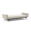 Divano letto una piazza e mezza con braccioli e materasso a molle Splitback - 357 Taura Off White