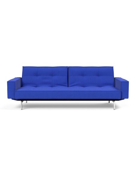 Divano letto una piazza e mezza con braccioli e materasso a molle Splitback - 512 Elegance Ultramarine