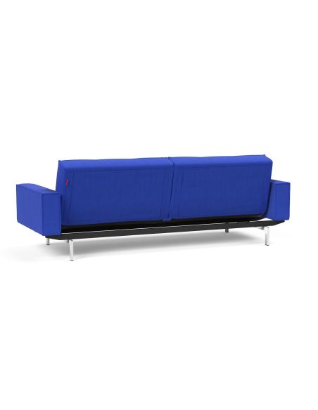 Divano letto una piazza e mezza con braccioli e materasso a molle Splitback - 512 Elegance Ultramarine