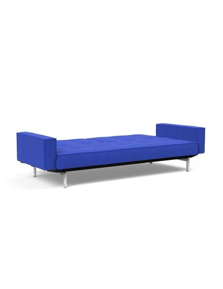 Divano letto una piazza e mezza con braccioli e materasso a molle Splitback - 512 Elegance Ultramarine