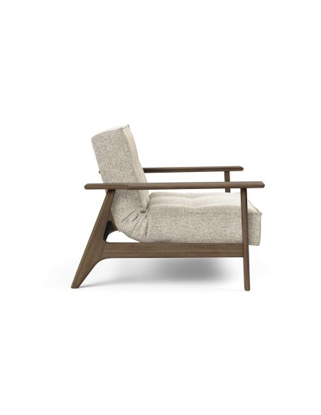 Poltrona design scandinavo in tessuto o velluto SplitBack Frej - 357 Taura Off White