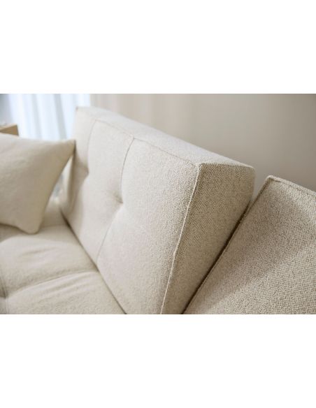 Divano letto con braccioli in legno e materasso a molle SplitBack Frej - 357 Taura Off White Divano letto con braccioli in legno e materasso a molle SplitBack Frej - 357 Taura Off White