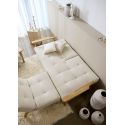 Divano letto con braccioli in legno e materasso a molle SplitBack Frej - 357 Taura Off White
