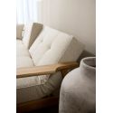 Divano letto con braccioli in legno e materasso a molle SplitBack Frej - 357 Taura Off White