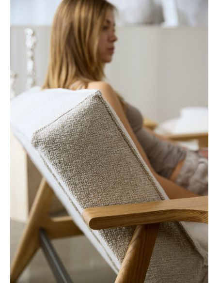 Divano letto con braccioli in legno e materasso a molle SplitBack Frej - 357 Taura Off White Divano letto con braccioli in legno e materasso a molle SplitBack Frej - 357 Taura Off White