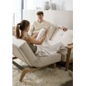 Divano letto con braccioli in legno e materasso a molle SplitBack Frej - 357 Taura Off White