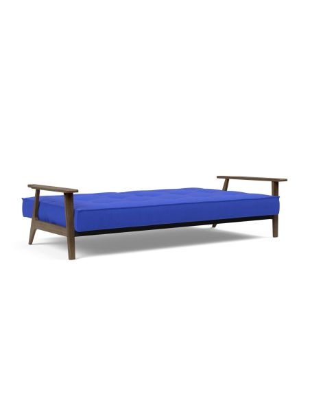 Divano letto con braccioli in legno e materasso a molle SplitBack Frej - 512 Elegance Ultramarine Divano letto con braccioli in legno e materasso a molle SplitBack Frej - 512 Elegance Ultramarine