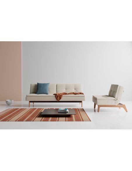 Divano letto una piazza e mezza design scandinavo 210 cm Dublexo - 527 Mixed Dance Natural