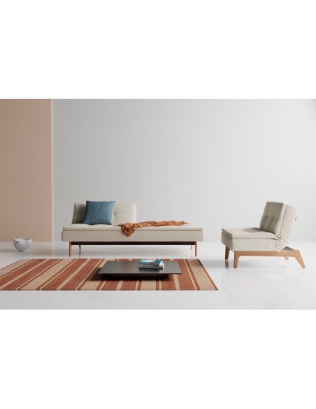 Divano letto una piazza e mezza design scandinavo 210 cm Dublexo - 527 Mixed Dance Natural