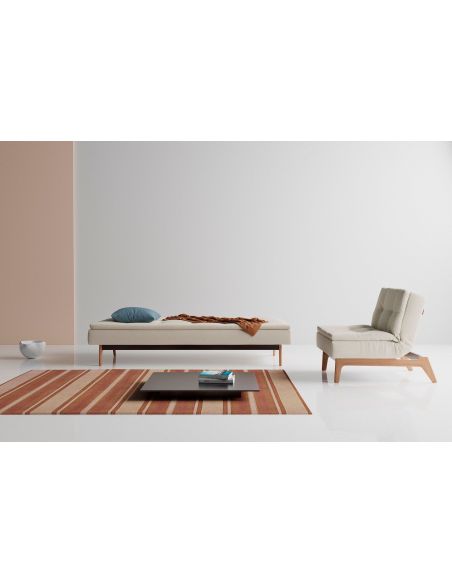Divano letto una piazza e mezza design scandinavo 210 cm Dublexo - 527 Mixed Dance Natural