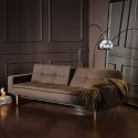 Divanetto letto una piazza e mezza con braccioli materasso a molle in tessuto 240 cm Dublexo - 358 Taura Chocco