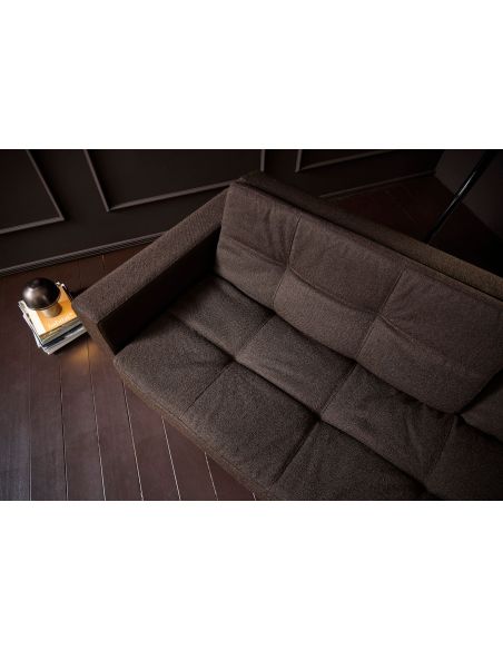 Divanetto letto una piazza e mezza con braccioli materasso a molle in tessuto 240 cm Dublexo - 358 Taura Chocco