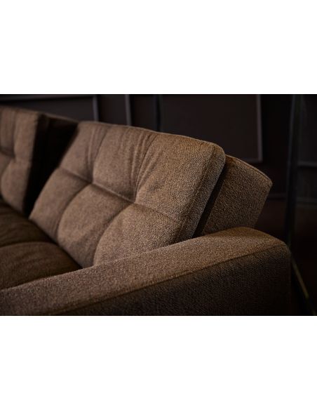 Divanetto letto una piazza e mezza con braccioli materasso a molle in tessuto 240 cm Dublexo - 358 Taura Chocco